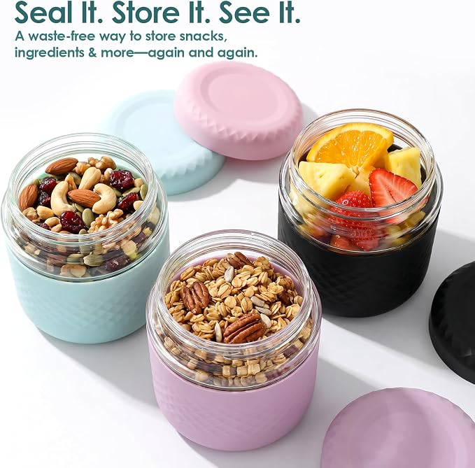 32 oz/4 Cup Glass Lunch Bowl Container with Lid, Leak & Spill Proof | BPA-Free, Microwave & Dishwasher Safe, Airtight Meal Prep & Food Storage Jar for Lunch, Salad, Soup, Oats, Stew, Yogurt