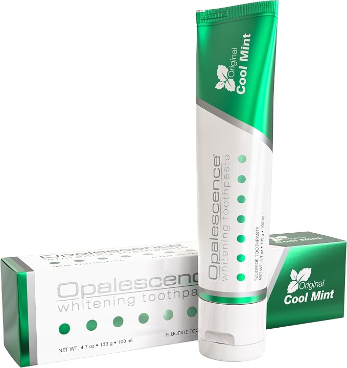 Opalescence Whitening Toothpaste Original 4.7oz - Mint 12 Pack - 5166-12T | Dentist-Developed Oral Care Whitening Fluoride Toothpaste for Daily Use, Surface Stain Removal & Helps Strengthen Enamel