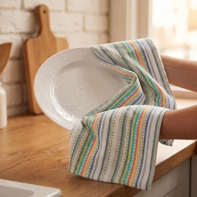Urban Villa Kitchen Towels Cotton Dish Towels 20”x30” (Set of 6) Beige