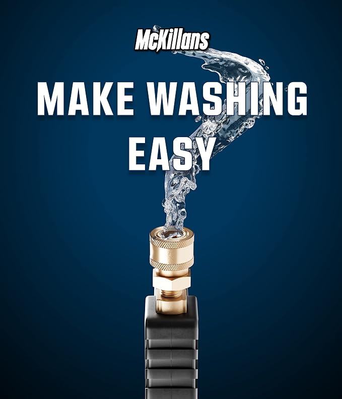 McKillans® Short Pressure Washer Gun with Replacement M22 Inlet - High Pressure Water Handle with 1/4” Quick Connector Coupler - Power Washer Gun Compatible with Foam Cannon - Car Wash Foam Gun