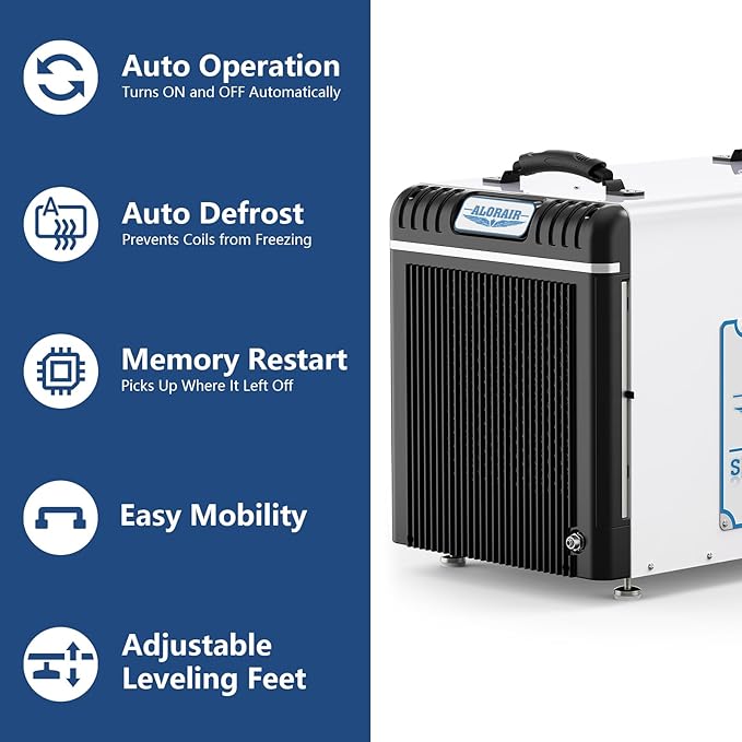 ALORAIR Basement/Crawlspace Dehumidifiers 198 PPD (Saturation), 90 Pints (AHAM), 6 Years Limited Warranty, Condensate Pump, Auto Defrosting, Rare Earth Alloy Tube Evaporator