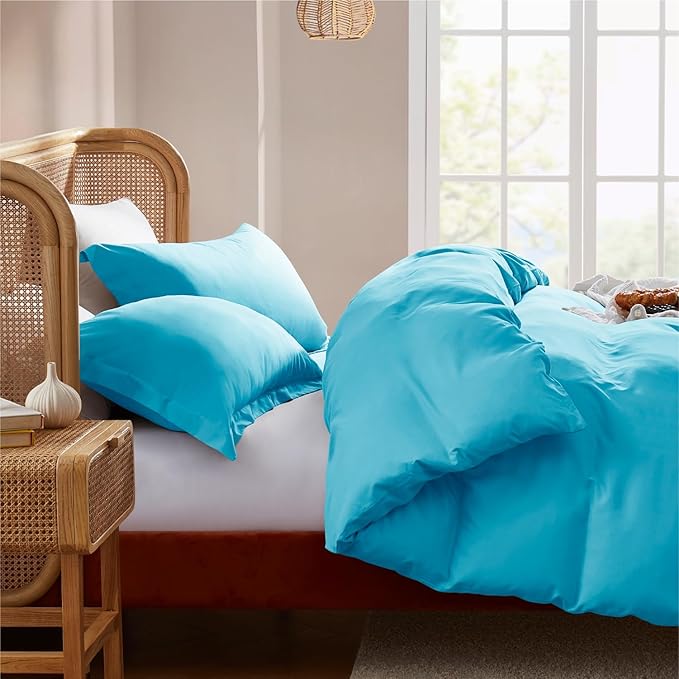 Nestl Twin Duvet Cover Set - Soft Double Brushed Bright Blue Duvet Cover Twin XL, 2 Piece Set with Button Closure, 1 Duvet Cover 68x90 inches and 1 Pillow Sham