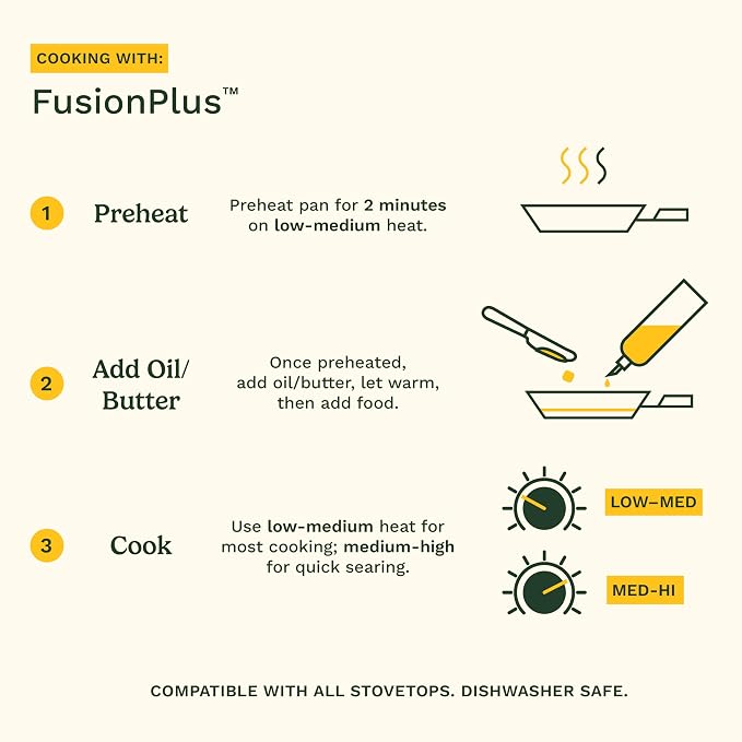 Cuisinart FusionPlus Hybrid Stainless Steel 8 Inch Skillet, PURELYSEAR Hybrid Searing Surface, Oven Safe, Cool Grip Handle, Dishwasher Safe, Induction Compatible