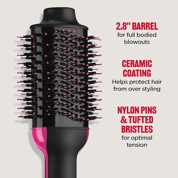 REVLON One-Step Volumizer Hair Dryer and Styler – Easy Salon-Style Blowouts – Less Frizz, More Shine, and Reduced Heat Damage, for All Hair Types and Lengths (Black)