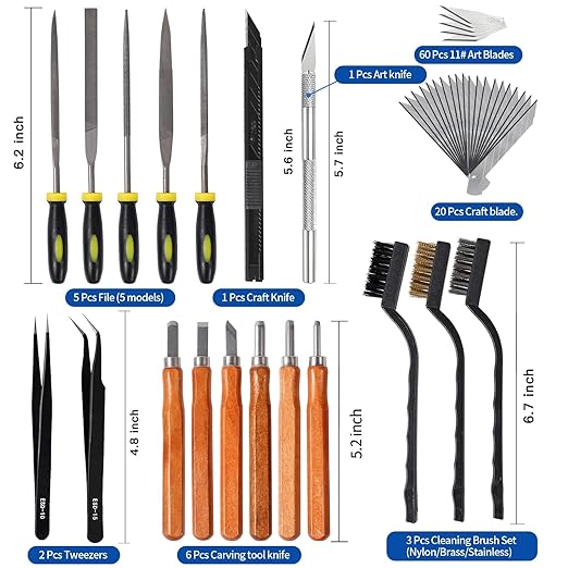182Pcs 3D Printing Accessory Tools with Tool Box for 3D Printer Modeler Basic Tools Diverse 3D Print Nozzle Cleaning Kit Mini Rotary Tool for Remove/Trim and Finish 3D Print