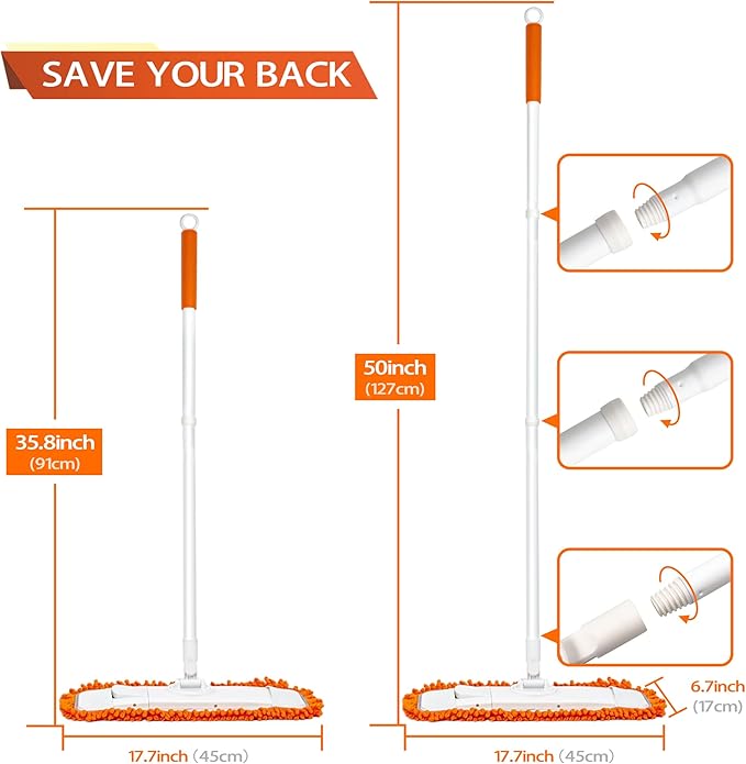 JEHONN Broom and Dustpan for Home; Dust Mop for Floor Cleaning