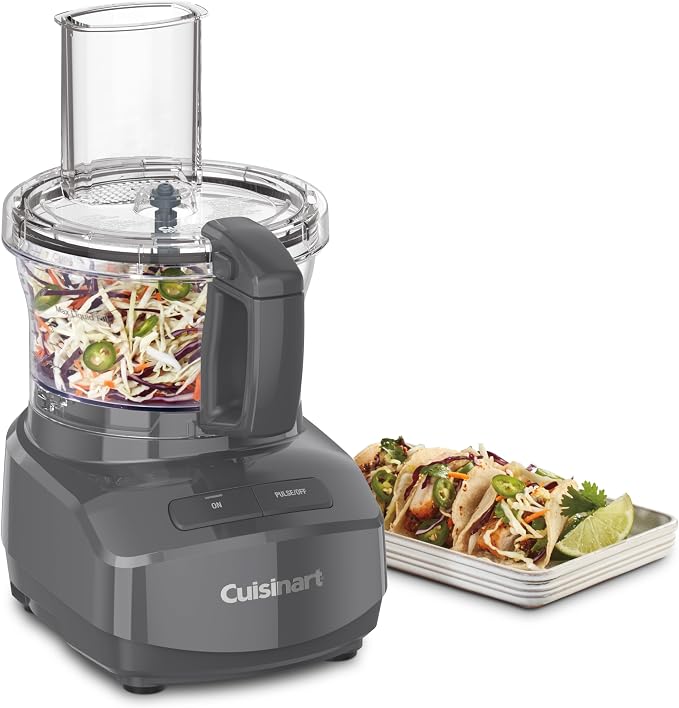 Cuisinart 7-Cup Sleek and Modern Design Food Processor with Two Easy Controls and Universal Blade for Chopping, Mixing, and Dough (Gray) | 7-Cup Bowl, On and Pulse Controls, Universal Chopping and Mixing and Dough Blade