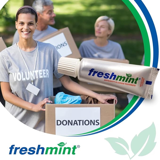 Freshmint 0.6 oz. Anticavity Fluoride Toothpaste, 144 Tubes, Laminated Tube, Tubes do not Have Individual Boxes for Extra Savings, Travel Size