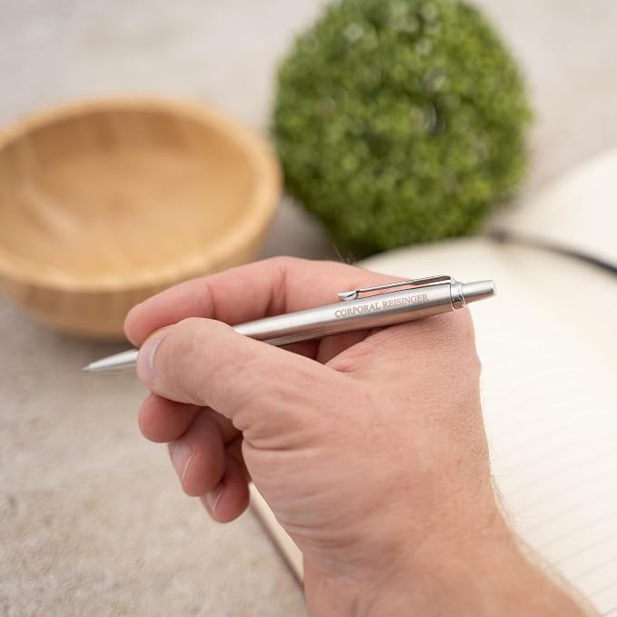 Parker Jotter Ballpoint Pen, Stainless Steel with Chrome Trim, Custom Engraved — Graduation, New Job, Promotion, or Office Gift