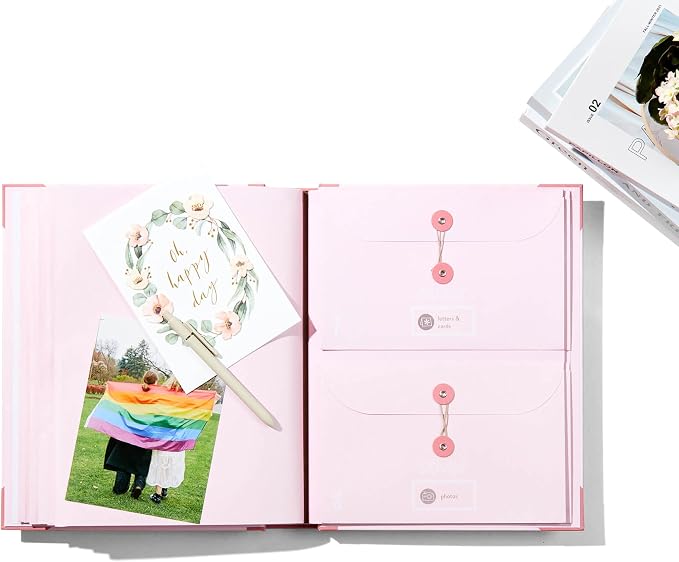 The Folio® Important Document Organizer by Savor | Binder with Guided Labels, Acid-Free File Folder Organizer with 10 Pockets, Document Holder for Home Records, Legal and Medical Papers (Pink)