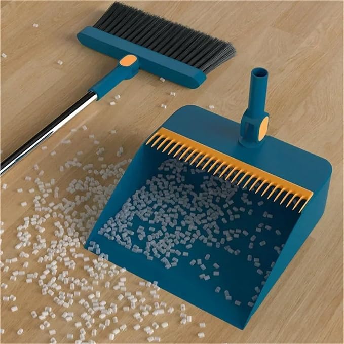 2PCS/Set Broom and Scoop Set Folding Dustpan High-end Bathroom Water Wiper to Sweep Brush Garbage Squeegee Home Cleaning for Home Kitchen Shop(White-2PCS)