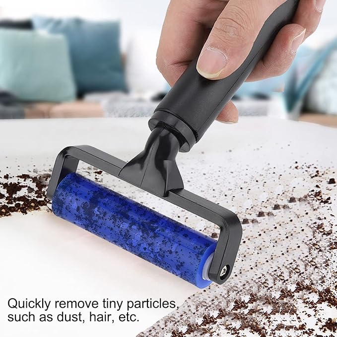 Dust Removal Roller, Hair Remover, Anti Static Silicone Roller, Clean Tool for Cleaning Screen, Glass and Film(4 inches)