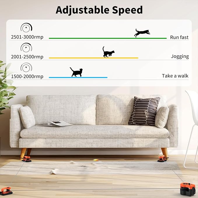 AsFrost Interactive Cat Toy for Indoor Cats Chase/Run/Hunt/Exercise-Orange | Self Play/Remote Control Funny Cat Toy, Gifts for Cat Lovers, Kitty's Weight Loss and Health