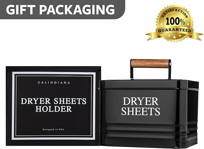 Calindiana Modern Farmhouse Liquid Laundry Detergent, Bleach and Fabric Softener Dispenser, Dryer Sheets Holder and Laundry Pods Holder Bundle for Laundry Room Organization and Storage, Laundry Decor
