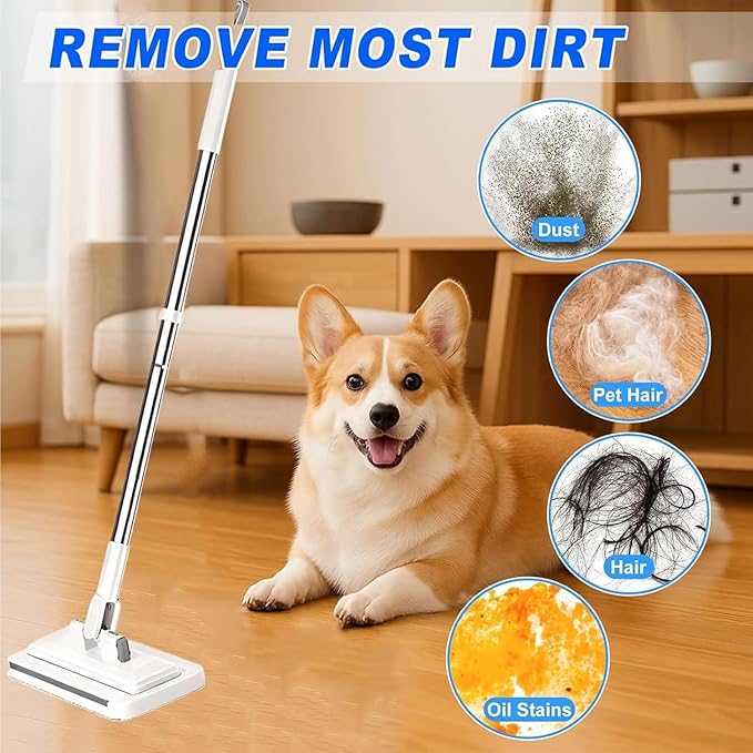 Snap Grip Mini Mop - No Wash Lazy Sweeper Mops, Zero Touch Disposable Dust Mop (Long Mop)