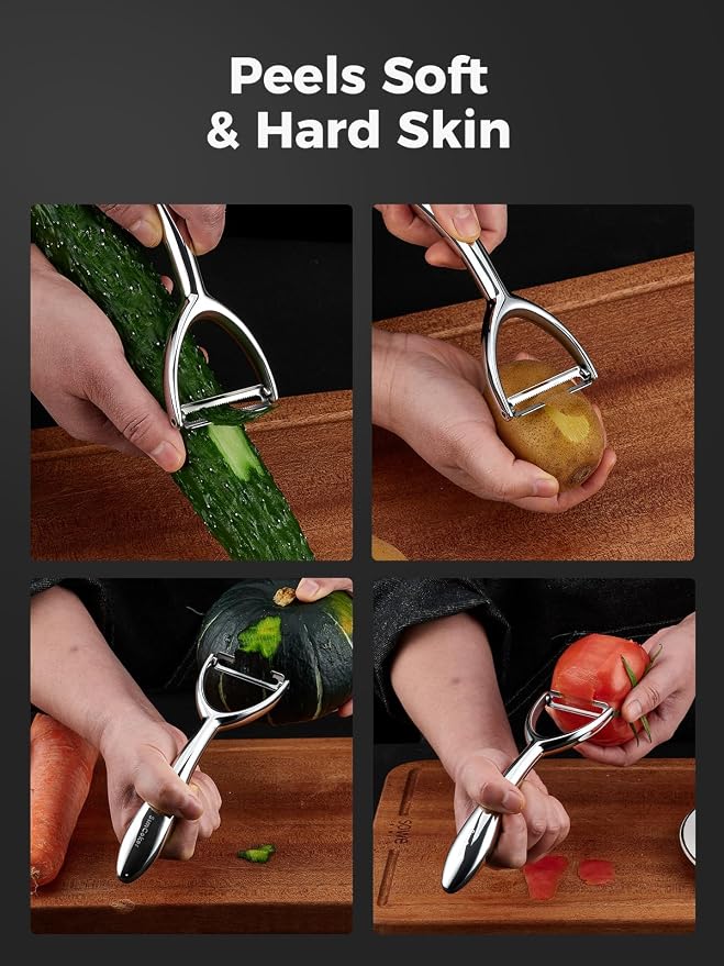 Y Vegetable Peeler, Ultra Sharp Stainless Steel Potato Peeler for Fruits and Vegetables, Serrated Blade Kitchen Peeler with Ergonomic Non-Slip Handle
