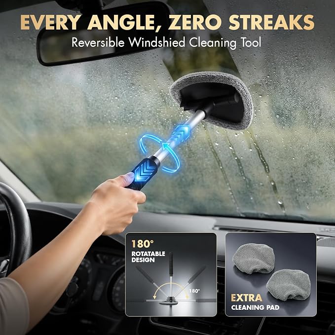 VCANENERGY 29PCS Car Cleaning Kit Interior Detailing for Men Women（Grey） | 17000PA High Power Handheld Cordless Car Vacuum Rechargeable, Detailing Brush Set, Windshield Cleaner Tool, Tire Brush