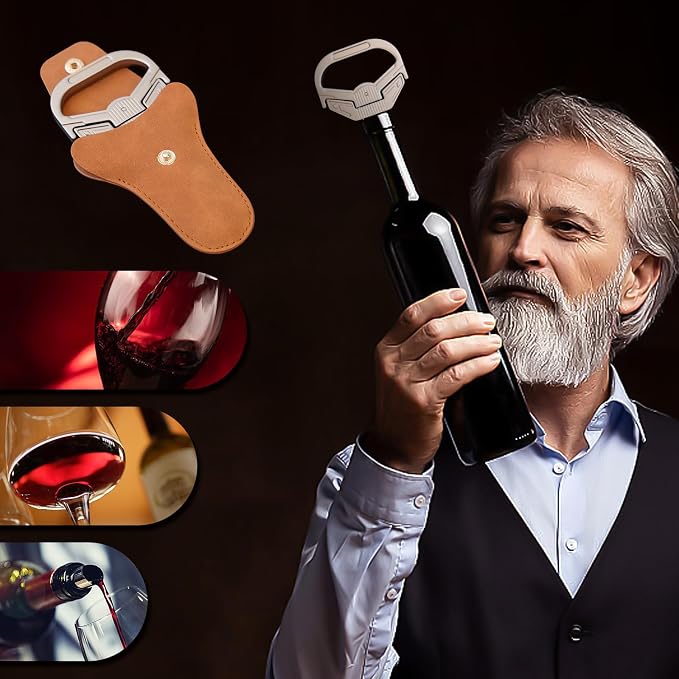Sleek 3-in-1 Ah So Wine Opener & Two Prong Cork Remover | Vintage cork saver,3-IN-1 versatility,Sleek Design,Sommelier Essential,Portable with Sheath
