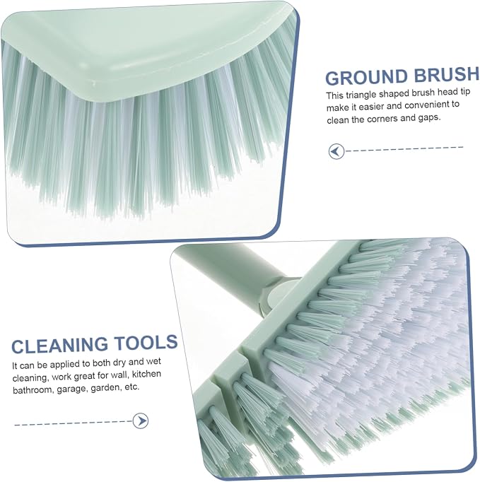 HANABASS 2pcs Floor Scrub Brush Handle Hard Bristle Cleaning Tool for Swimming Pools Bathrooms and Kitchens Rotating Head for Hard Reach Areas