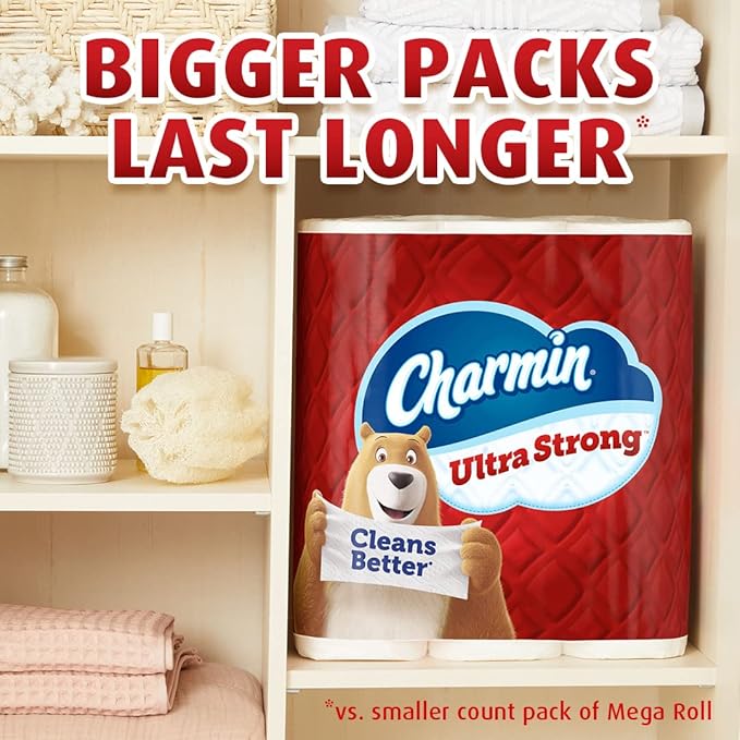 Charmin Ultra Strong Toilet Paper 18 Mega Rolls, 242 Sheets Per Roll