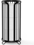 Bunoxea Toilet Paper Holder Stand, Freestanding Toilet Paper Storage,Black | Waterproof Raised Feet,Rustproof,Fit 3 Mega Rolls,No Drilling No Assemble,Minimalistic Storage,Space-saving Renter Friendly