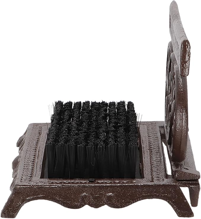 Esschert Design USA LH53 Cast Iron Shoe Scraper with Brush