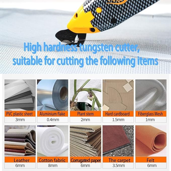Premium Tungsten Carbide Replacement Blades for Electric Fabric Scissors, Compatible with ASIN B0FRMNGMWG & Others, Professional Shoe Blades for Sewing Leather Craft Cutting Tools(Sharp scissor head)