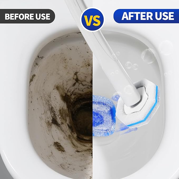 60PCS Toilet Wand Refills Compatible with Clorox Toilet Wand. Disposable Toilet Brush Refills. Bathroom Cleaning. Disposable Toilet Bowl. High-Density Disposable Toilet Brush Scrubber