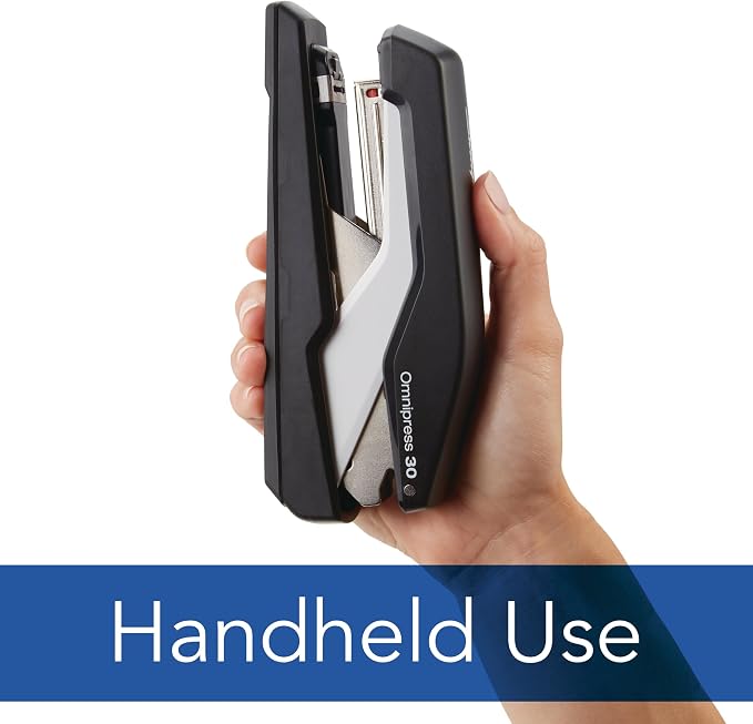 Swingline Stapler, Omnipress 30 Stapler, "Press Anywhere for Easier Use", 30 Sheet Capacity, Black/Gray (5000585A)