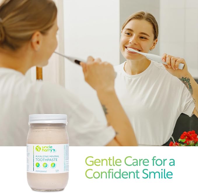 Uncle Harry's Peppermint Remineralizing Toothpaste 1.5 lb Jar | Natural Whitening Tooth Paste Freshens Breath & Promotes Enamel | Vegan Fluoride Free Toothpaste