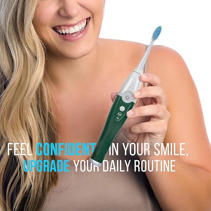 Tao Clean UV Sanitizing Sonic Toothbrush and Cleaning Station, Electric Toothbrush, Dual Speed Setting, Evergreen