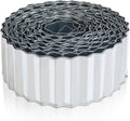 Quibbay Metal Corrugated Garden Edging, 4" x 50Ft Garden Edging Border for Garden and Flower Bed, Landscape Edging for Grass Barrier, Sidewalk, Lawn and Yard, Silvery