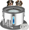 UPSKY 14L No Spill Dog Water Bowl, Spill Proof Slow Drinking for Large Dogs | Extra-large Capacity, 304 Stainless Steel, Dual-suction Anti-slip Base, Floating Disk, Water Window, For Messy Drinkers, Grey