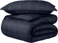 Bare Home Bedding Duvet Cover Set Extra Long Size - Premium 1800 Collection - Lightweight, Cooling - Soft Textured (Twin/Twin XL, Modern Plaid - Midnight Blue/White)