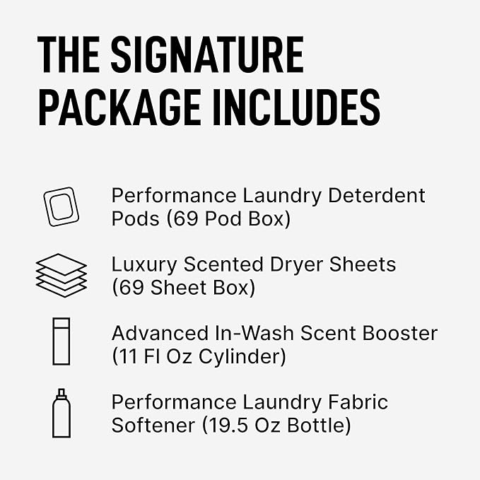 Laundry Sauce - Signature Bundle Australian Sandalwood, Scented Laundry Detergent Pods & Scent Booster, Fabric Softener, Dryer Sheets, Fabric Protection, Essential Oils, Long Lasting Luxury Fragrance
