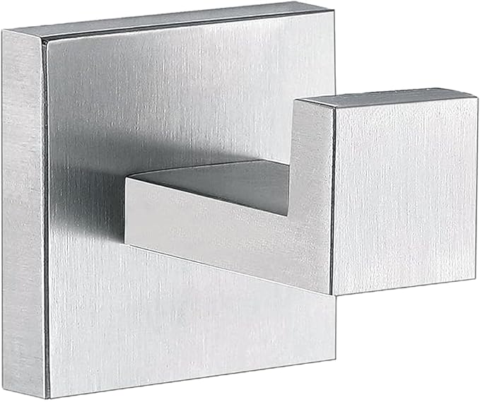 Towel Hooks for Bathrooms, Brushed Nickel Towel Hook for Kitchen Bathroom, SUS304 Stainless Steel Coat Hook, Heavy Duty Towels Holder Hooks for Hanging Towels,Coats,sponges,Clothes,Wall Mount, 1 Pack