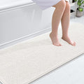 OLANLY Bathroom Runner Rugs 70x24, Extra Soft Absorbent Chenille Bath Rugs, Rubber Backing Quick Dry, Machine Washable Long Bath Mats for Bathroom Floor, Tub and Shower, Home Decor Accessories, Ivory