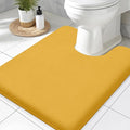 Smiry Memory Foam Toilet Rugs U-Shaped 24x20, Extra Soft Absorbent Non-Slip Contour Bathroom Rugs, Machine Washable Bath Mats for Toilet, Yellow