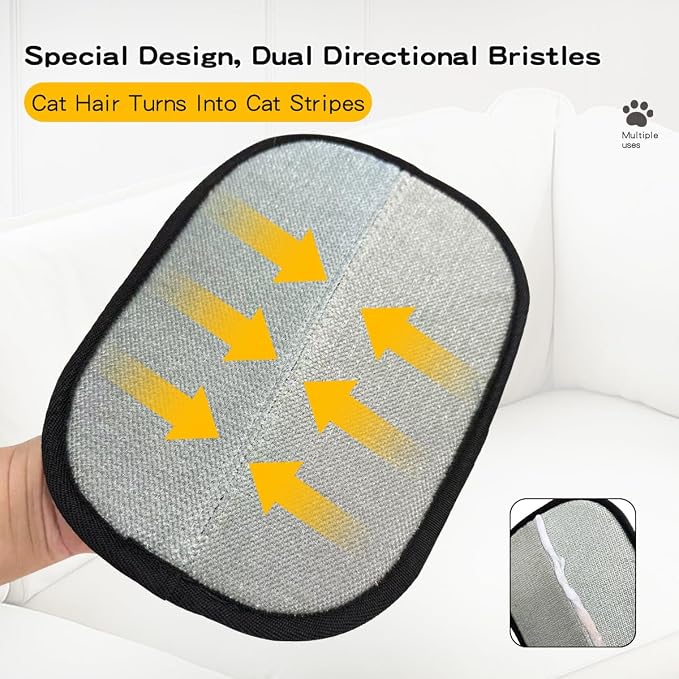 Electrostatic Pet Hair Removal Gloves | Quick Wiping - Reusable & Washable for Sofa Clothing Pet Beds Effortless Cats & Dogs Hair Remover for Busy Pet Owners