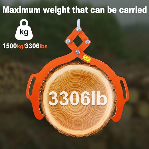 32 Inch Log Lifting Tongs, 2 Serrated Claw Hook Grapple Timber Claw | Heavy Duty Log Grapple, Swivel Logging Tongs, Lumber Skidding, Grapple Timber Tool for Tractors, Trucks, ATVs