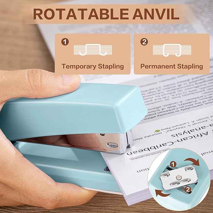Deli Stapler, 12 Pack Staplers with 12000 Staples and 12 Staple Removers, Staplers for Desk, 25 Sheet Capacity, Blue