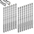 GEINXURN 15 PCS 5/16" x 6" Double Thread Rotary Hammer Drill Bits, Masonry Drill Bits Tool Set Carbide Tipped, Drilling in Brick, Stone and Concrete, Cement Walls