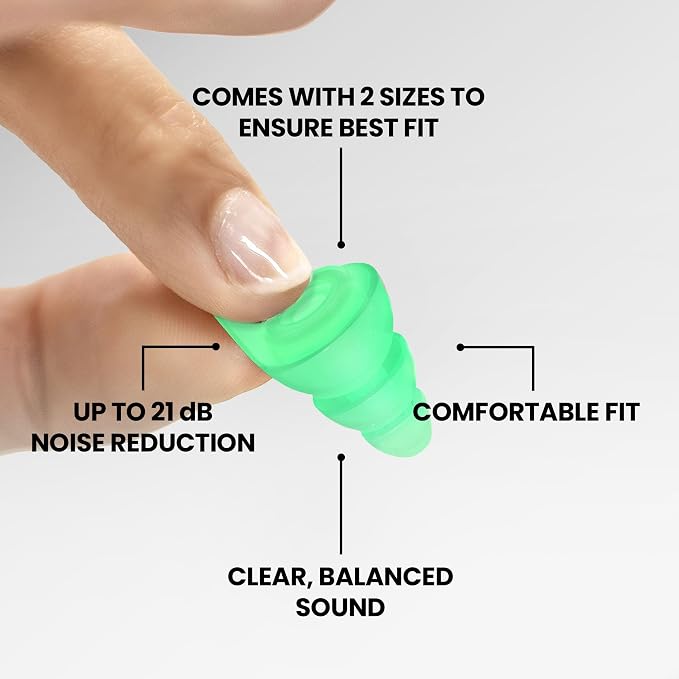 Eargasm High Fidelity Afterglow Glow-in-the-Dark Earplugs for Concerts, Festivals, Musicians, DJs, Night-Life Hearing Protection - Reusable Ear Plugs for High Fidelity Noise Reduction up to 21 dB