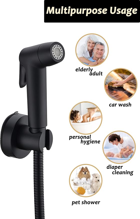 Handheld Bidet Sprayer for Toilet, Muslim Shower Bidet Attachment for Toilet, Cloth Diaper Toilet Sprayer, Jet Spray for Toilet with Bidet Hose for Feminine Wash