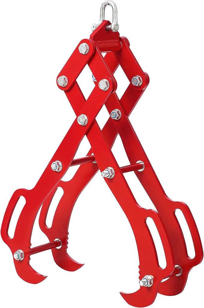 GarveeLife 28 in Log Lifting Tongs with 4 Claw Timber, Heavy Duty Logging Tool Grabbler, Anti-Slip Wooden Tongs, Steel Log Lifting for Tractors, Skidders, Firewood, Lumber Skidding Grabber | Anti-Slip Wooden Tongs, Steel Log Lifting Tong for Tractors, ...