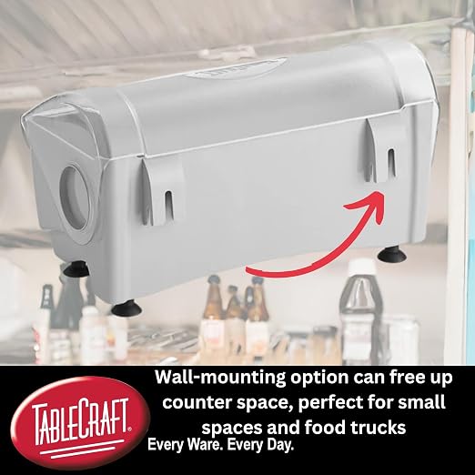 TableCraft RWS12 Rapid Wrap Film Dispenser, 12" White, Crafted from Durable BPA-Free Tritan, Easy to Clean, Quick and Efficient Wrapping Solution, Versatile for Kitchen or Catering Use, Compact Design