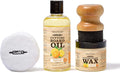 CLARK'S Food Grade Cutting Board Full Care Kit, Orange Lemon Scent - 4 Pack | Includes Food Grade Mineral Oil, Cutting Board Wax, Oil & Wax Applicators, Buffing Pads - Restores & Protects