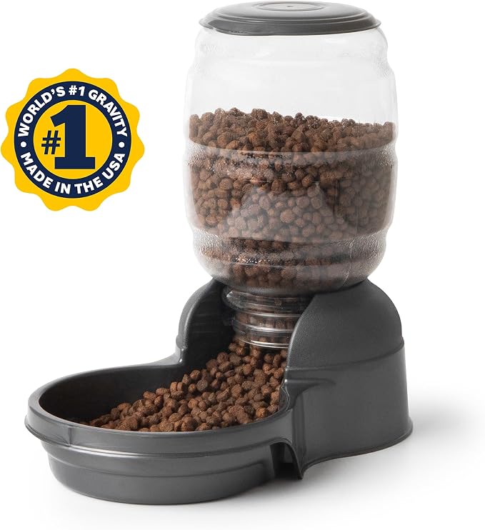 Petmate Replendish Gravity Automatic Dog Water Dispenser Pet Waterer and Pet Feeder Set with Microban Protection Base, 100% BPA Free, Wide Mouth Bowl - 0.5 Gallon Water, 2 lb Food