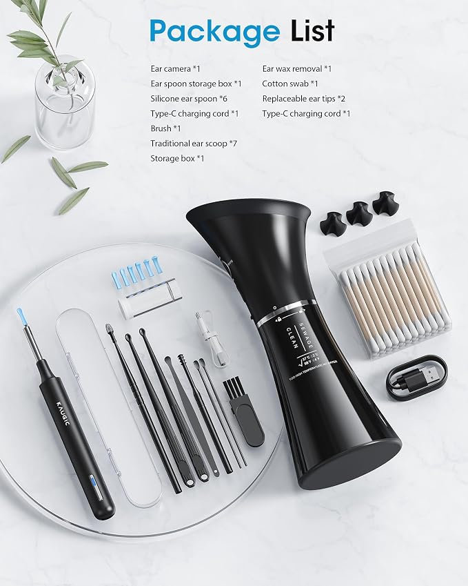 Ear Wax Removal Kit with Camera – Ear Cleaner Tool for Safe & Effective Ear Care – Includes Ear Camera for Visual Inspection & Gentle Ear Irrigation System – Complete Ear Cleaning Solution | Complete Ear Cleaning Kit, Visual, Waste Collection Tank, Ove...