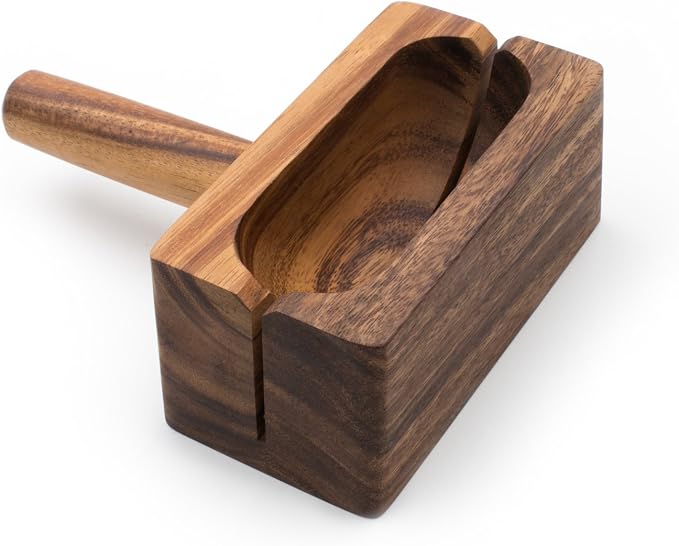 Ironwood Gourmet 28330 Local 338 Bagel Miter, Acacia Wood, 7 x 5.5 x 2.5 inches